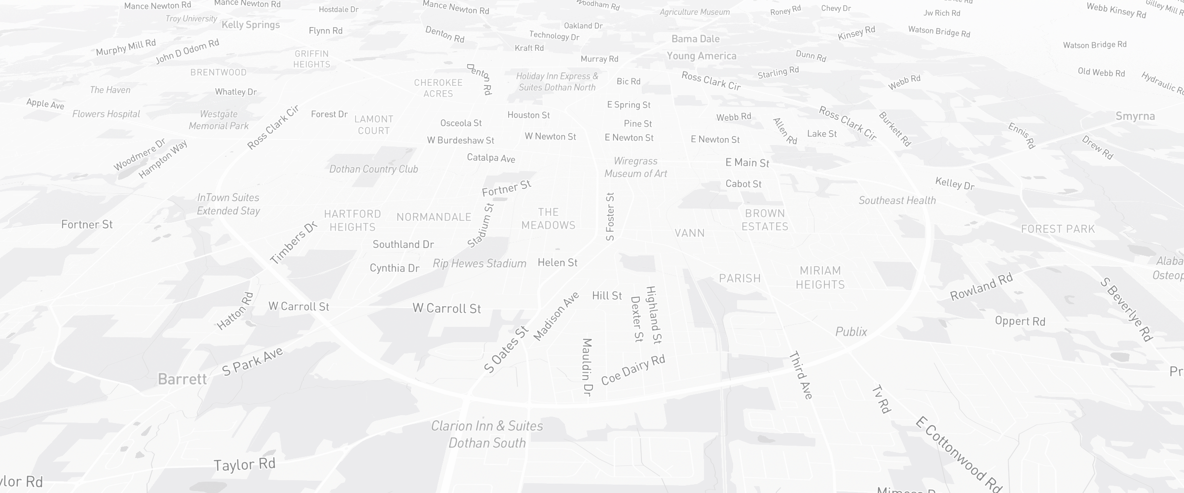 Neighborhood map of Dothan, AL — the area served by Life Insurance Agents of Dothan Group
